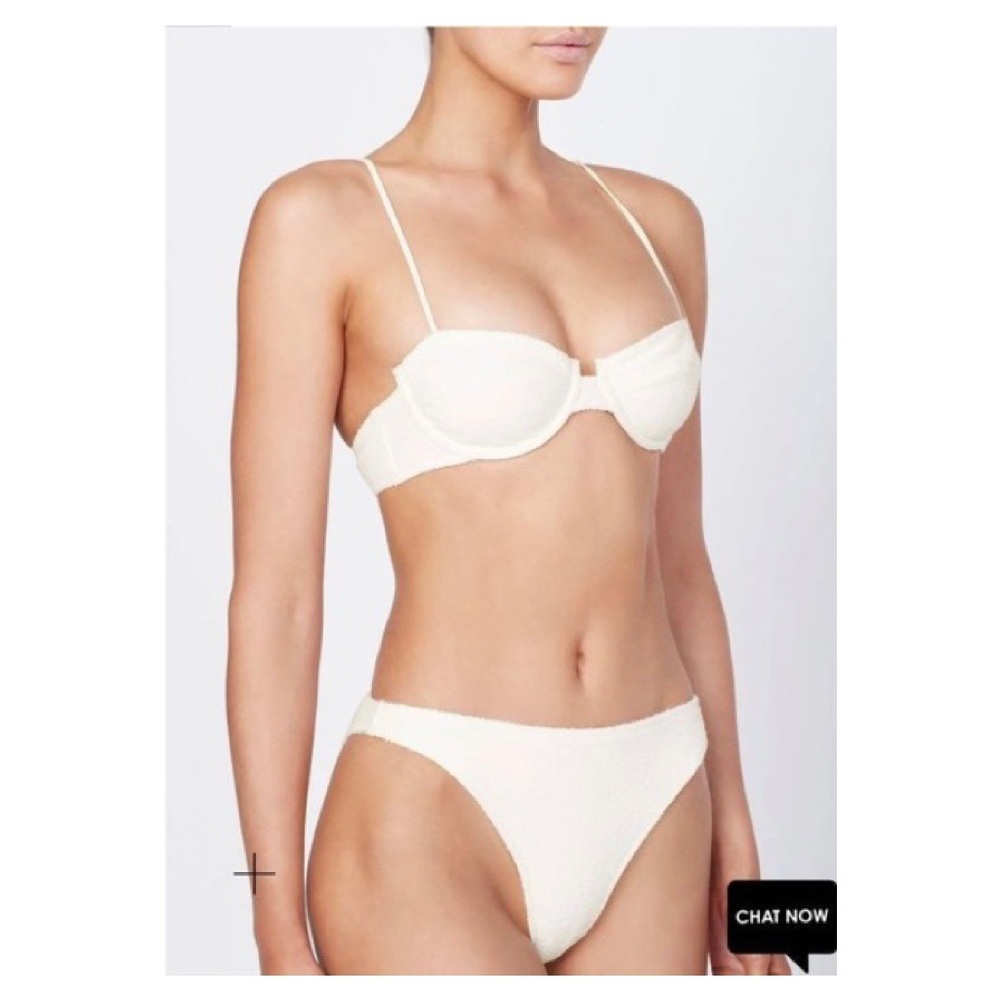 NWT 🔥 Triangl White Terry Cloth Underwire Bikini Set